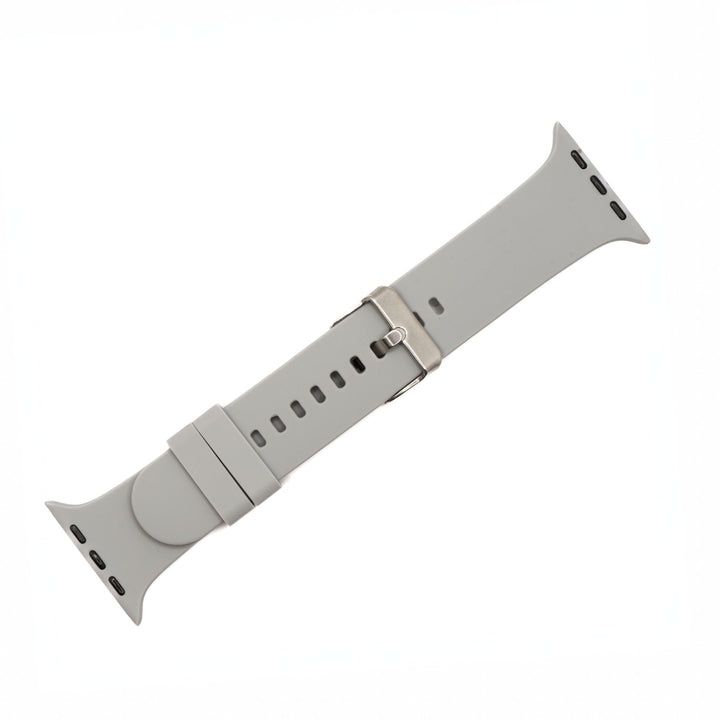 Silicone Solid Buckle Band - For Apple Watch - Gray - BluShark Straps