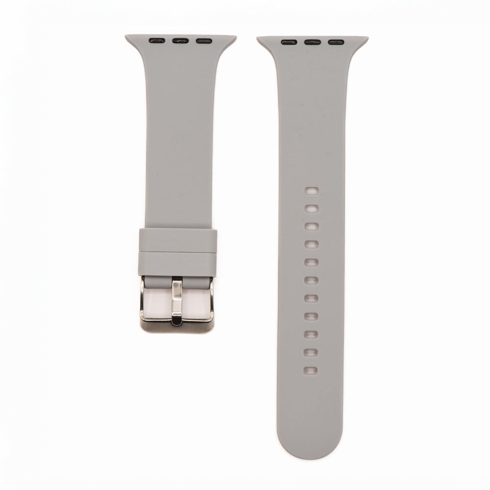 Silicone Solid Buckle Band - For Apple Watch - Gray - BluShark Straps