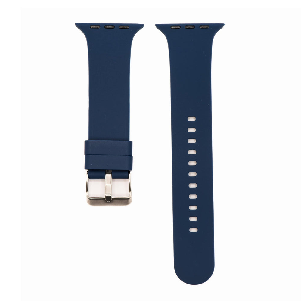 Silicone Solid Buckle Band - For Apple Watch - Navy - BluShark Straps