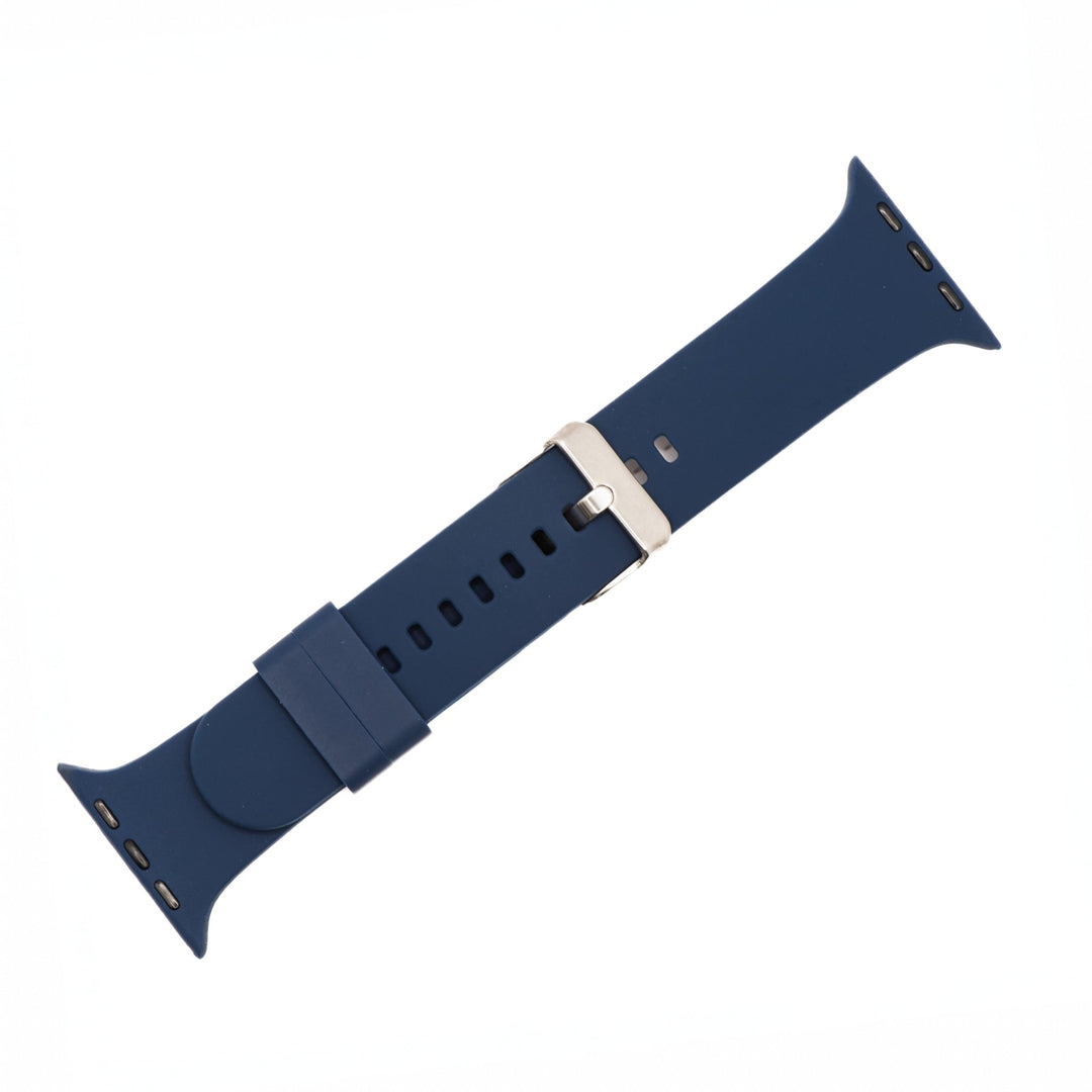 Silicone Solid Buckle Band - For Apple Watch - Navy - BluShark Straps