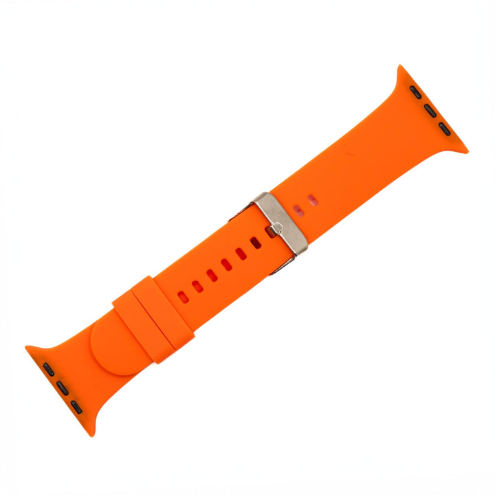 Silicone Solid Buckle Band - For Apple Watch - Orange - BluShark Straps