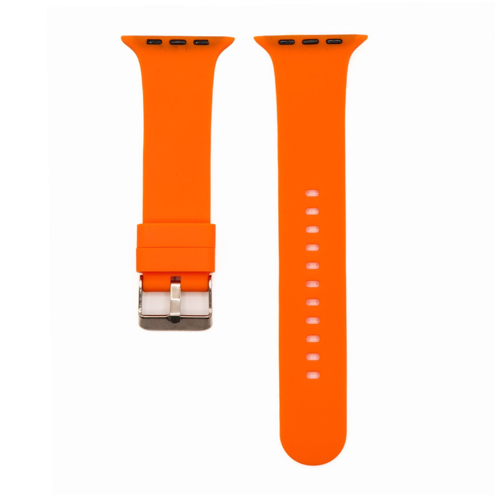 Silicone Solid Buckle Band - For Apple Watch - Orange - BluShark Straps