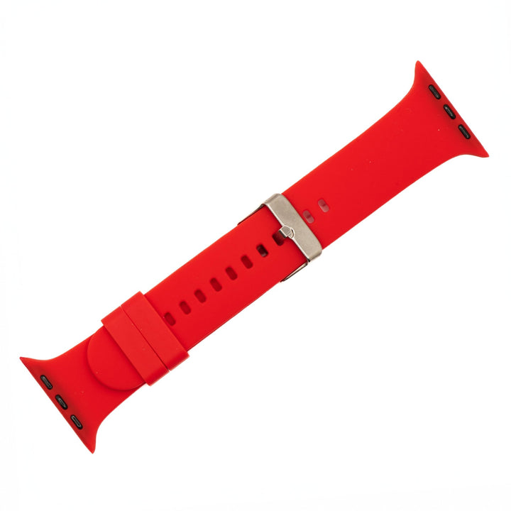 Silicone Solid Buckle Band - For Apple Watch - Red - BluShark Straps