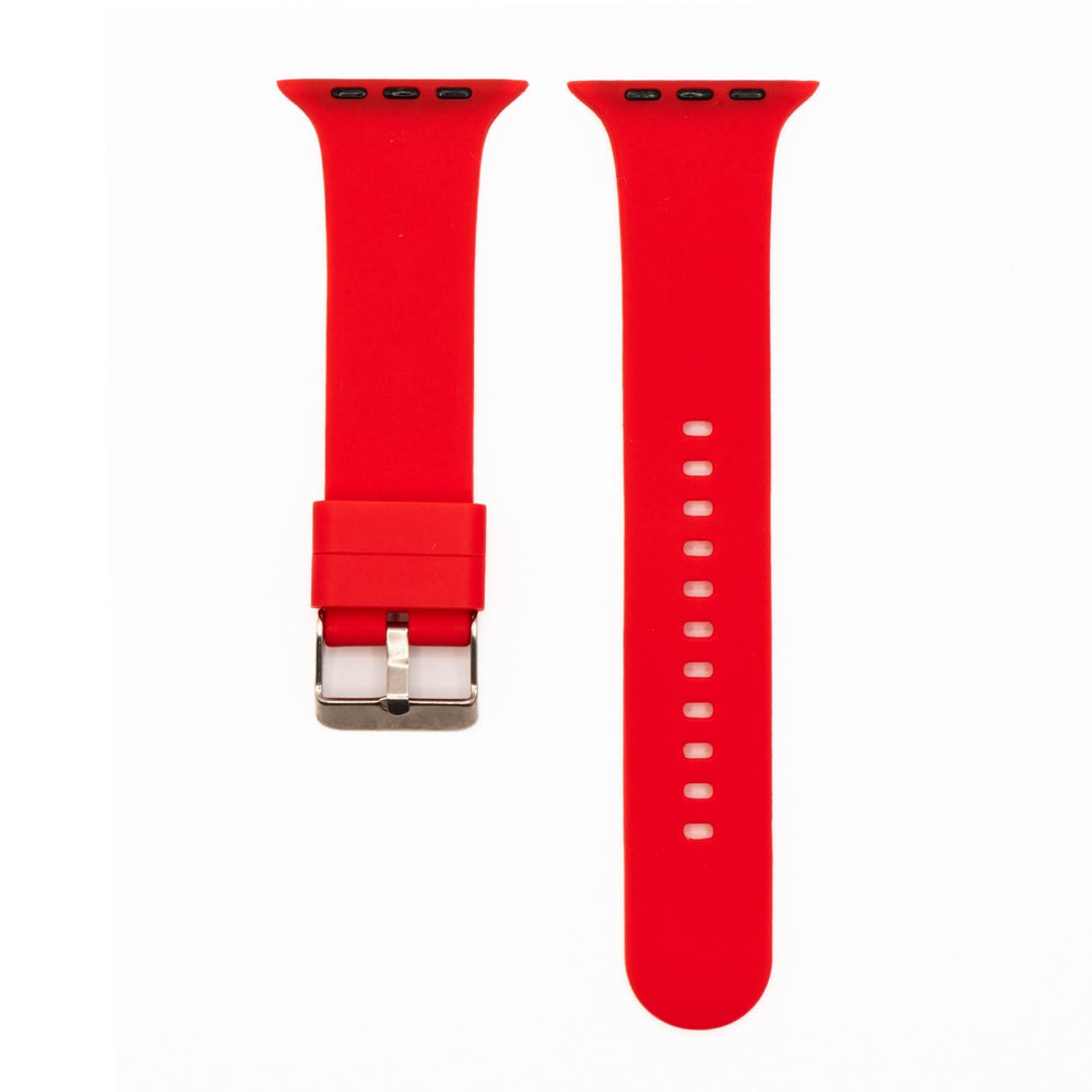 Silicone Solid Buckle Band - For Apple Watch - Red - BluShark Straps