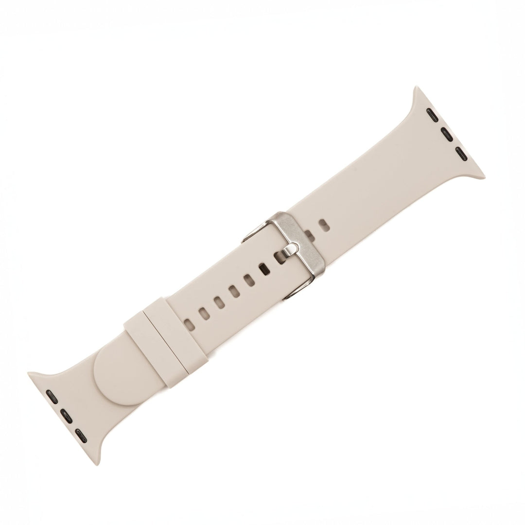 Silicone Solid Buckle Band - For Apple Watch - Taupe - BluShark Straps