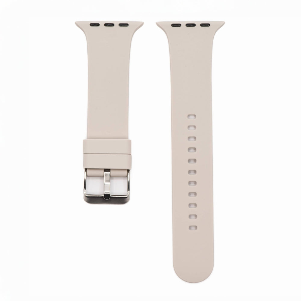 Silicone Solid Buckle Band - For Apple Watch - Taupe - BluShark Straps