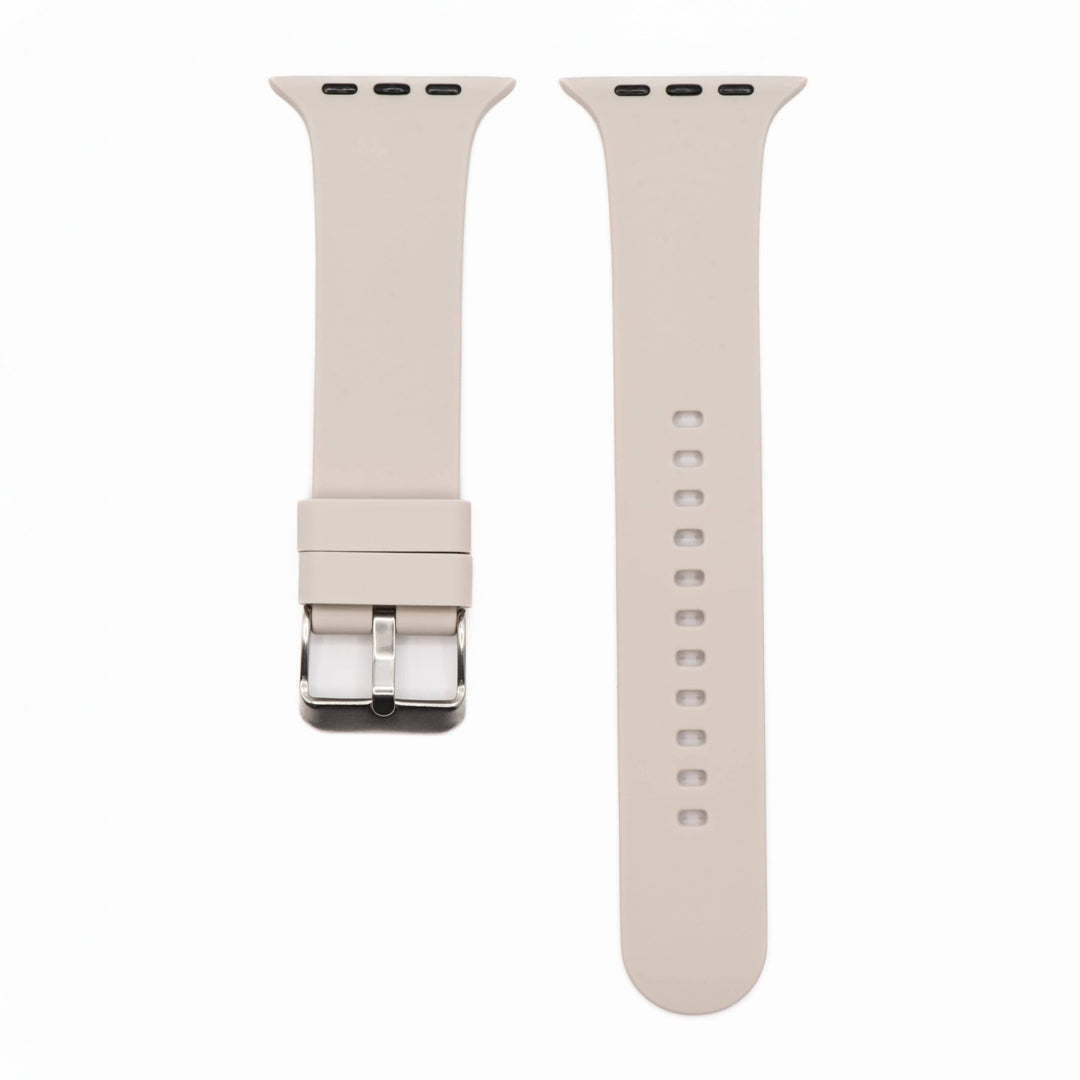 Silicone Solid Buckle Band - For Apple Watch - Taupe - BluShark Straps