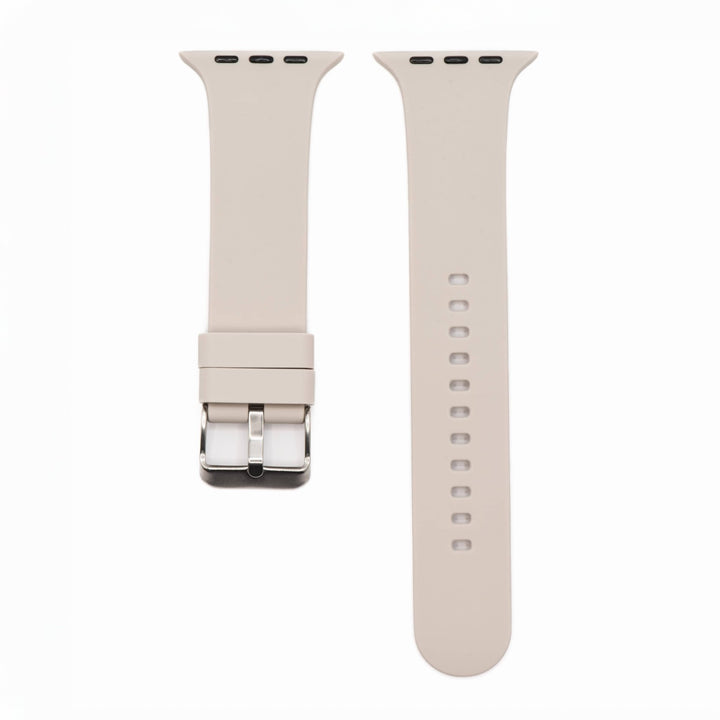 Silicone Solid Buckle Band - For Apple Watch - Taupe - BluShark Straps