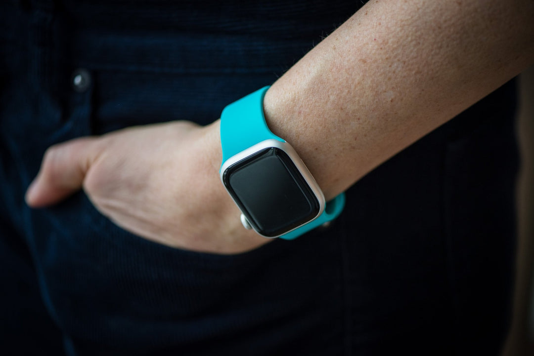Silicone Solid Buckle Band - For Apple Watch - Teal - BluShark Straps