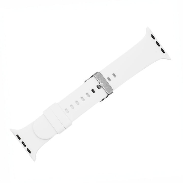 Silicone Solid Buckle Band - For Apple Watch - White - BluShark Straps