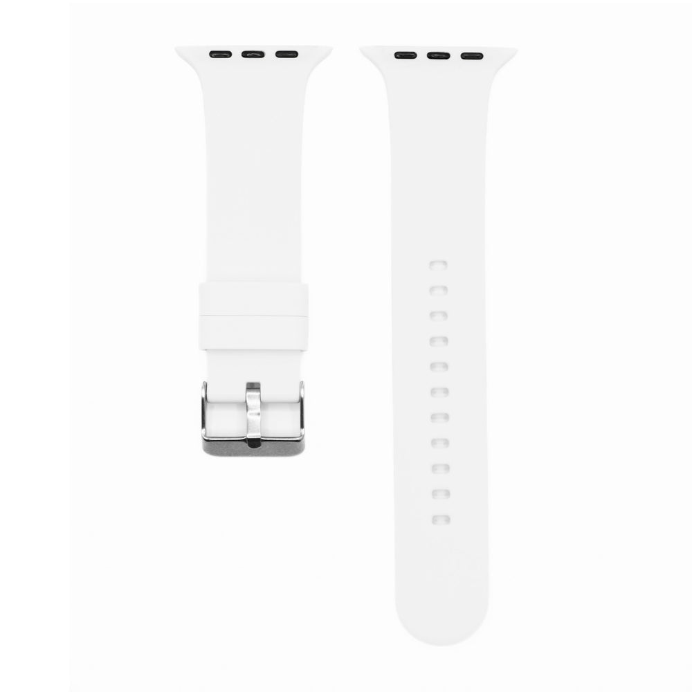 Silicone Solid Buckle Band - For Apple Watch - White - BluShark Straps