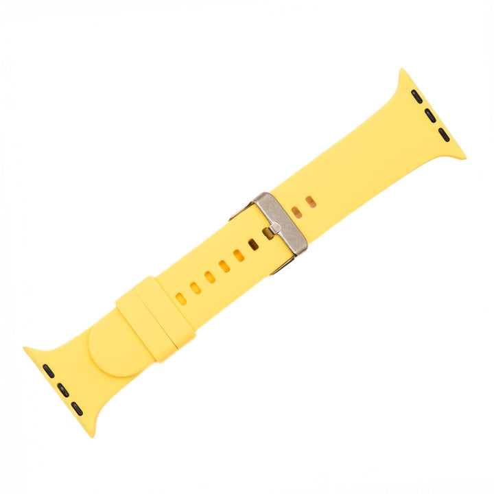 Silicone Solid Buckle Band - For Apple Watch - Yellow - BluShark Straps
