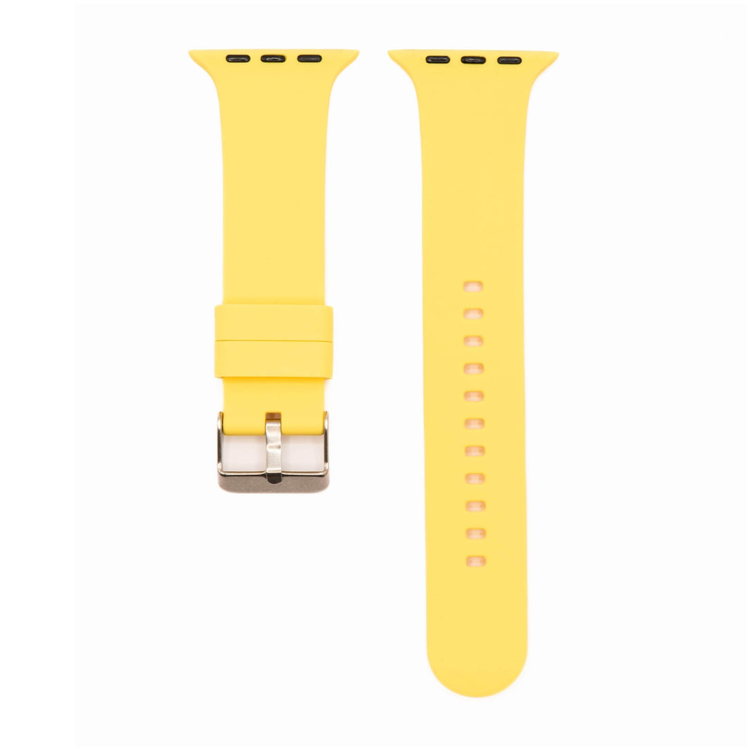 Silicone Solid Buckle Band - For Apple Watch - Yellow - BluShark Straps