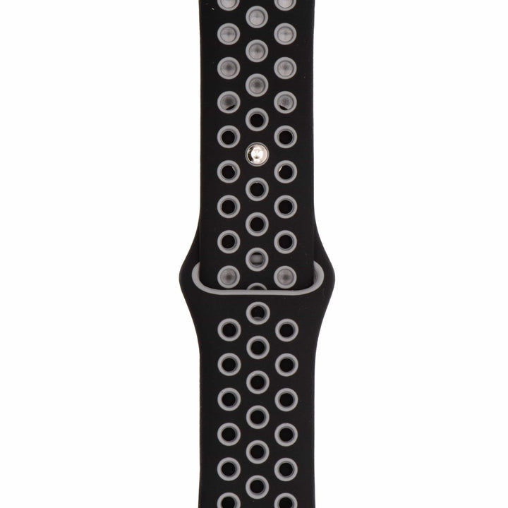 Silicone Sport Band - For Apple Watch - Black - Gray - BluShark Straps