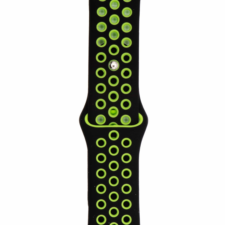 Silicone Sport Band - For Apple Watch - Black - Lime - BluShark Straps