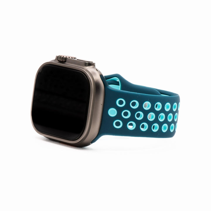 Silicone Sport Band - For Apple Watch - Ocean Blue - Teal - BluShark Straps