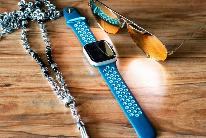 Silicone Sport Band - For Apple Watch - Ocean Blue - Teal - BluShark Straps
