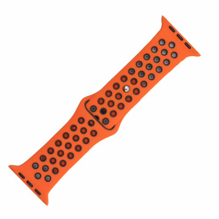 Silicone Sport Band - For Apple Watch - Orange - Gray - BluShark Straps