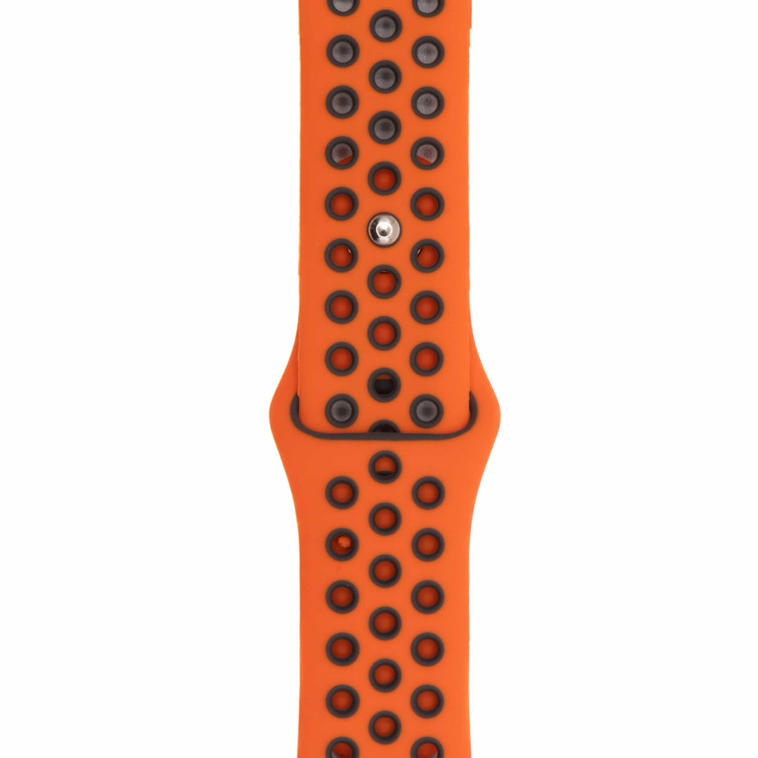 Silicone Sport Band - For Apple Watch - Orange - Gray - BluShark Straps