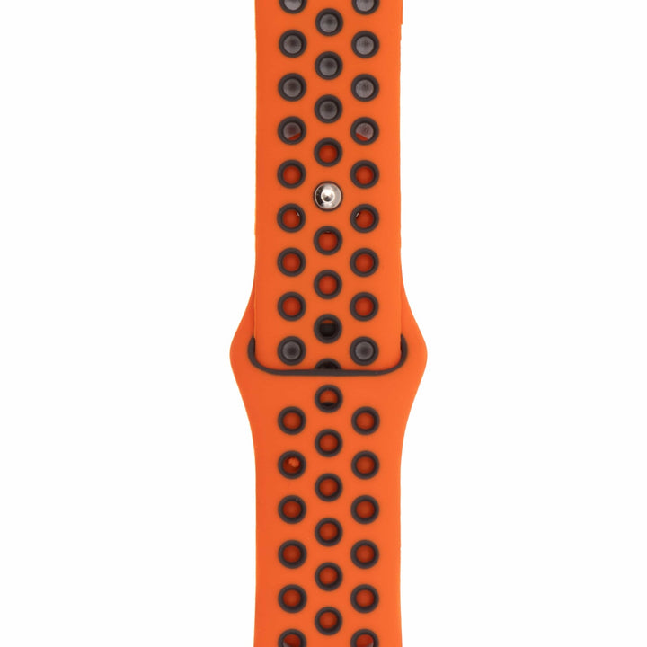 Silicone Sport Band - For Apple Watch - Orange - Gray - BluShark Straps