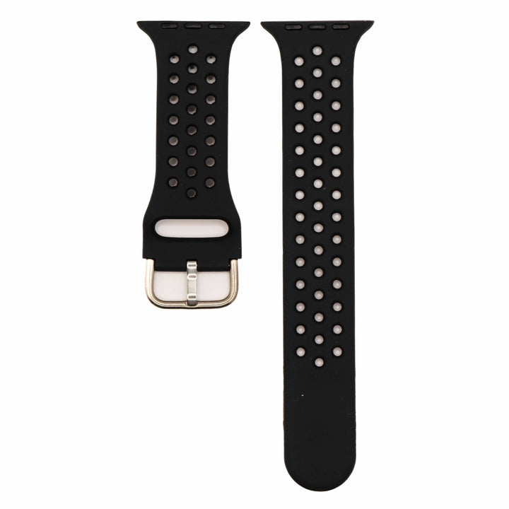 Silicone Sport Buckle Band - For Apple Watch - Blackout - BluShark Straps