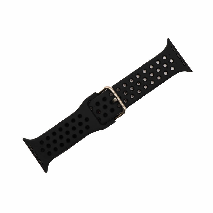 Silicone Sport Buckle Band - For Apple Watch - Blackout - BluShark Straps