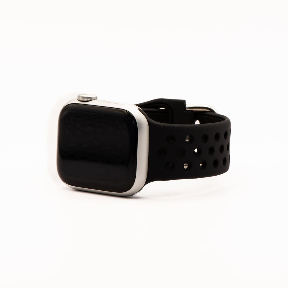 Silicone Sport Buckle Band - For Apple Watch - Blackout - BluShark Straps