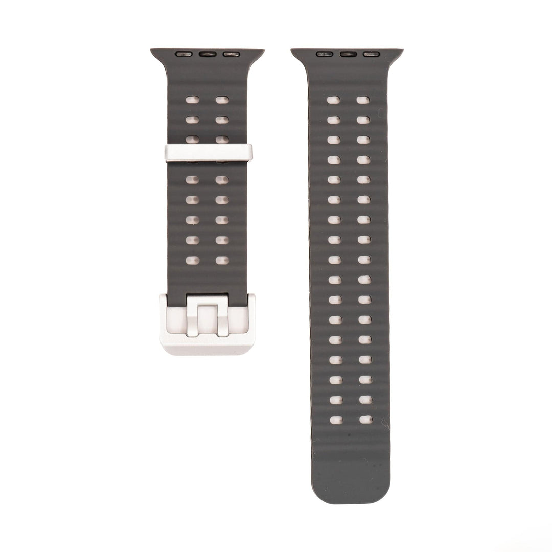 Silicone Wave Band - For Apple Watch ULTRA - Gray - BluShark Straps