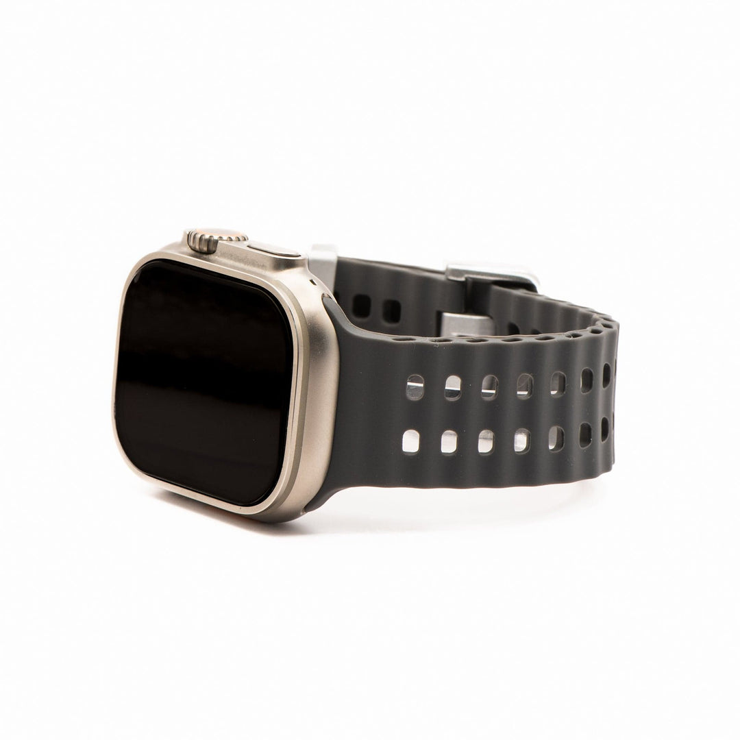 Silicone Wave Band - For Apple Watch ULTRA - Gray - BluShark Straps
