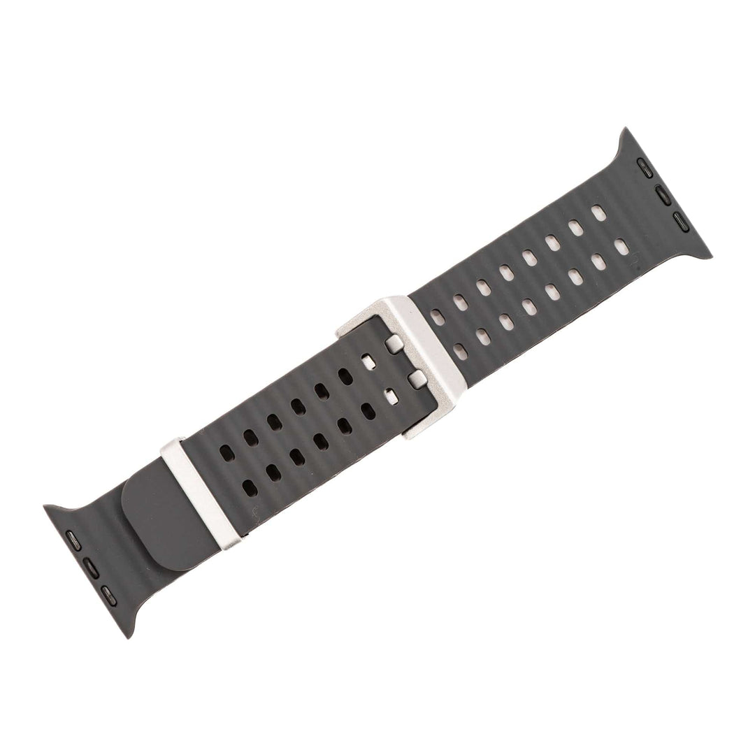 Silicone Wave Band - For Apple Watch ULTRA - Gray - BluShark Straps