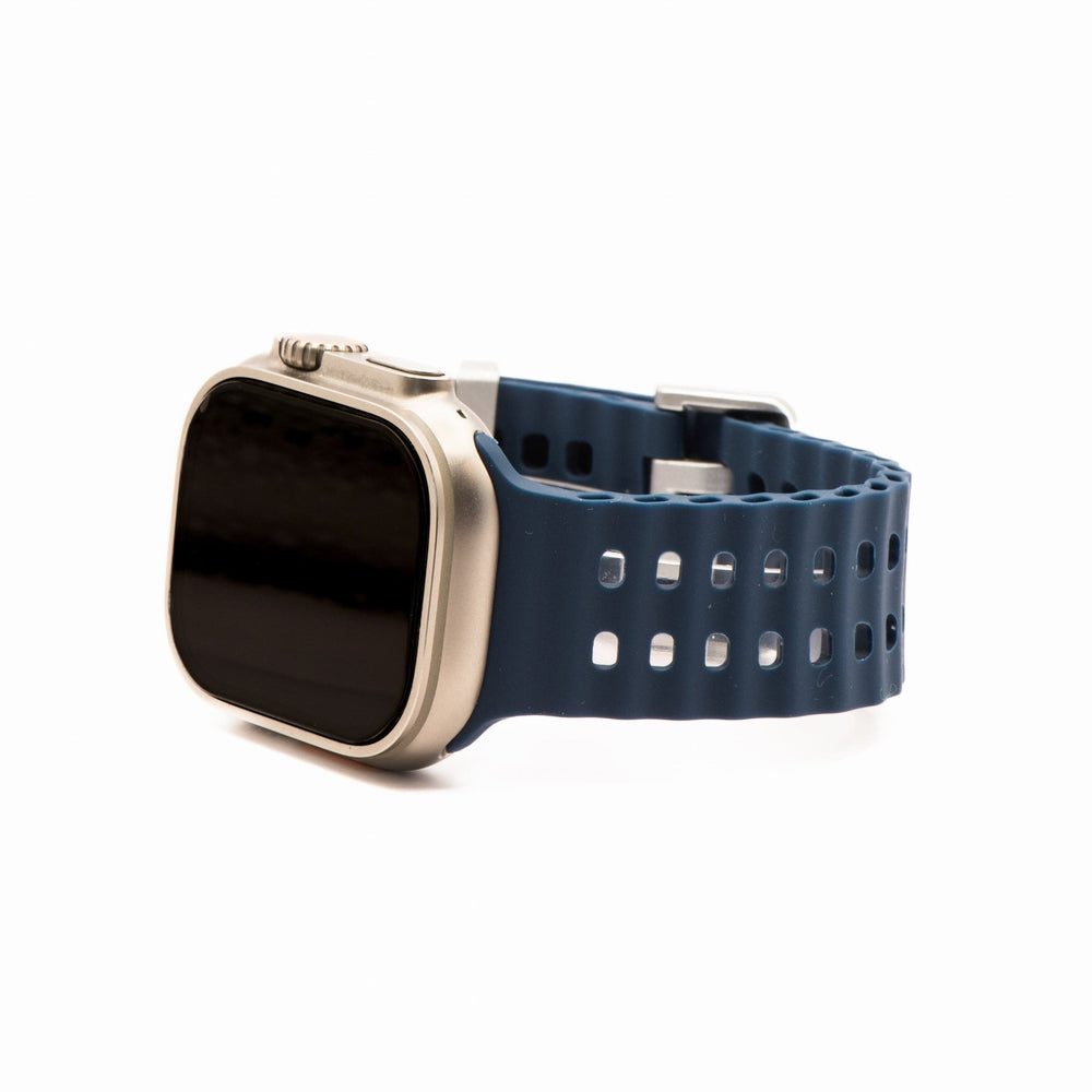 Silicone Wave Band - For Apple Watch ULTRA - Navy Blue - BluShark Straps
