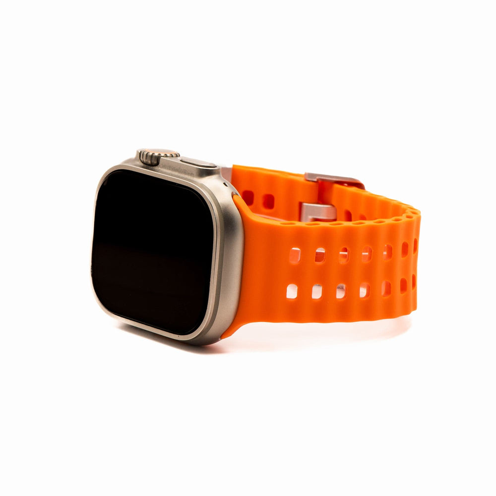 Silicone Wave Band - For Apple Watch ULTRA - Orange - BluShark Straps