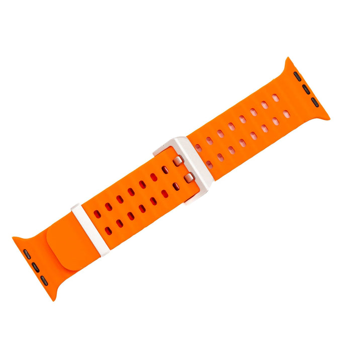 Silicone Wave Band - For Apple Watch ULTRA - Orange - BluShark Straps