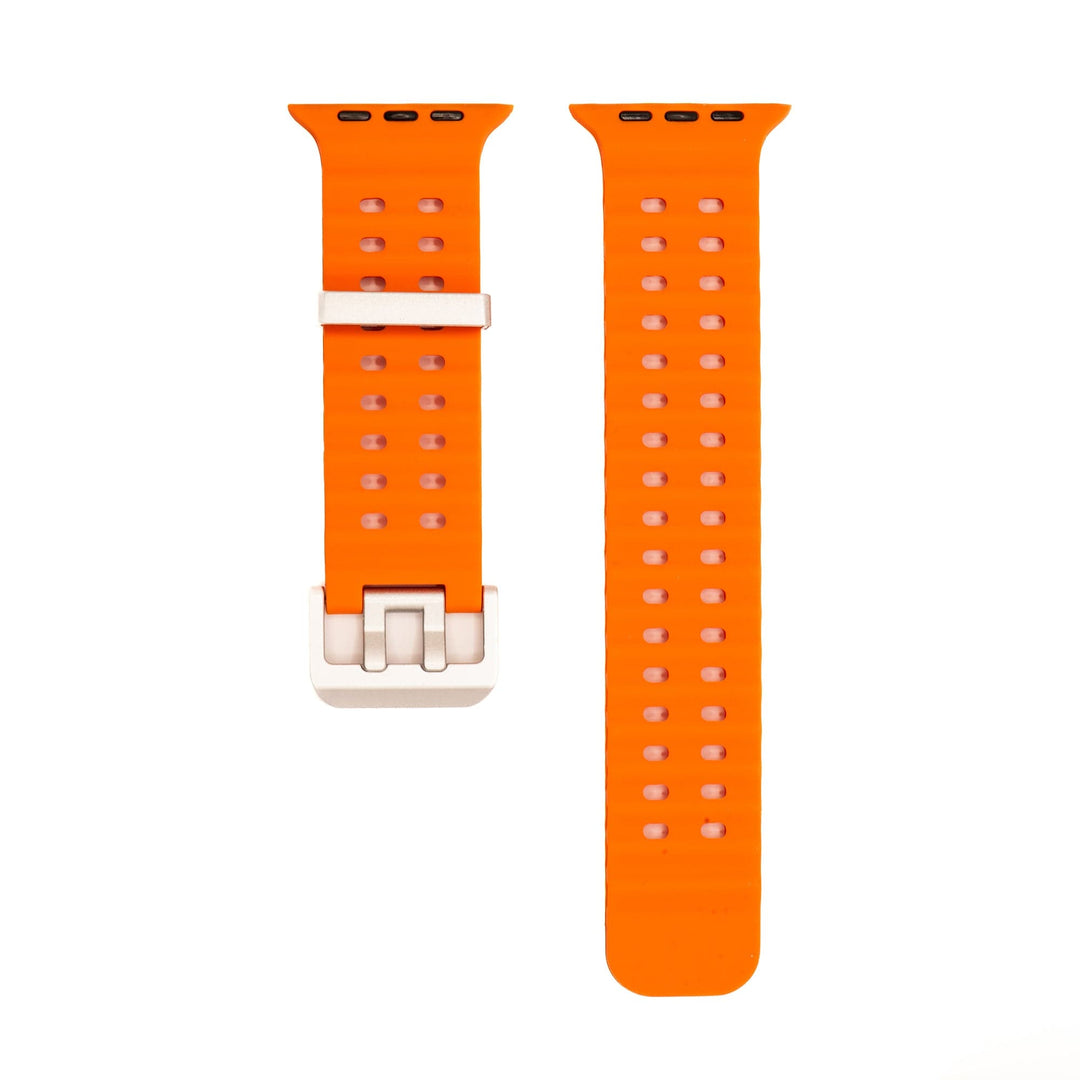 Silicone Wave Band - For Apple Watch ULTRA - Orange - BluShark Straps