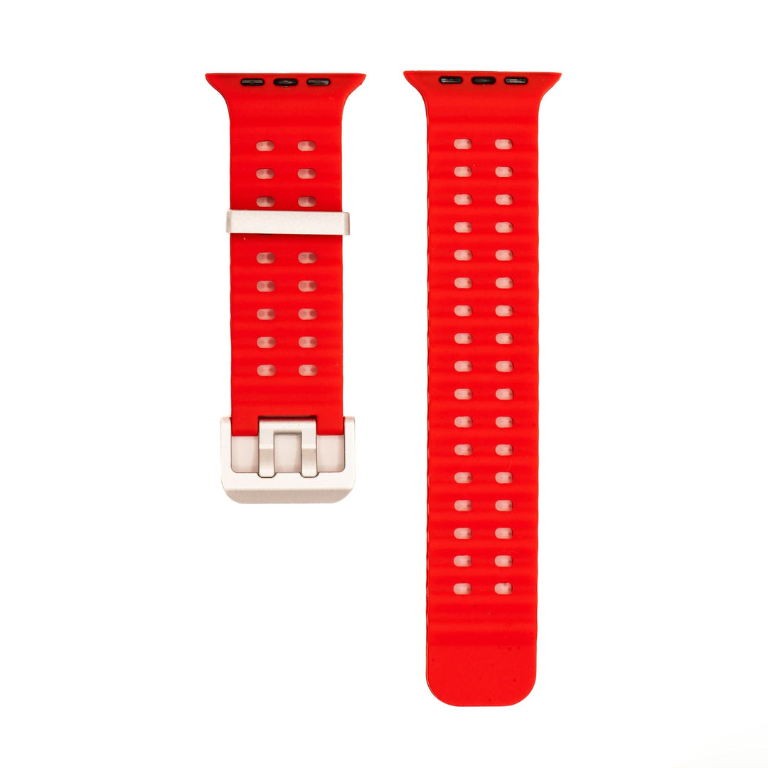 Silicone Wave Band - For Apple Watch ULTRA - Red - BluShark Straps
