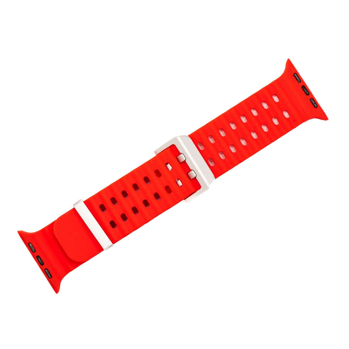 Silicone Wave Band - For Apple Watch ULTRA - Red - BluShark Straps