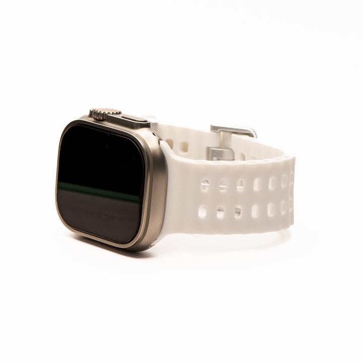 Silicone Wave Band - For Apple Watch ULTRA - White - BluShark Straps