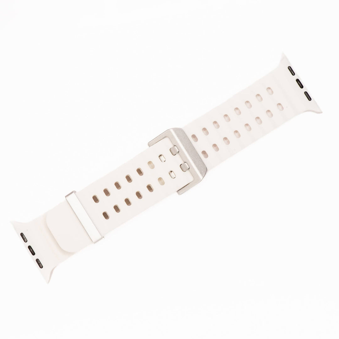 Silicone Wave Band - For Apple Watch ULTRA - White - BluShark Straps