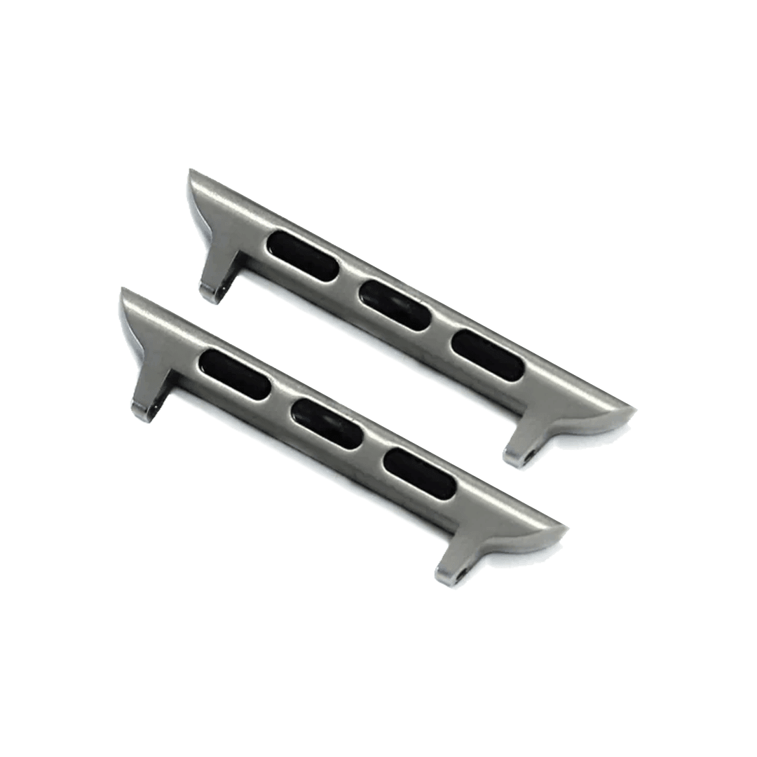 Silver Apple Watch Band Adapters - Pair - BluShark Straps