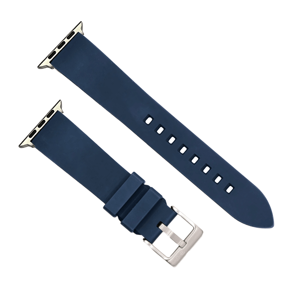 Smooth Rubber Band – For Apple Watch - Blue - BluShark Straps