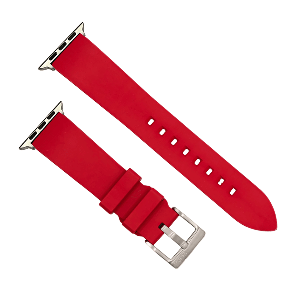 Smooth Rubber Band – For Apple Watch - Red - BluShark Straps