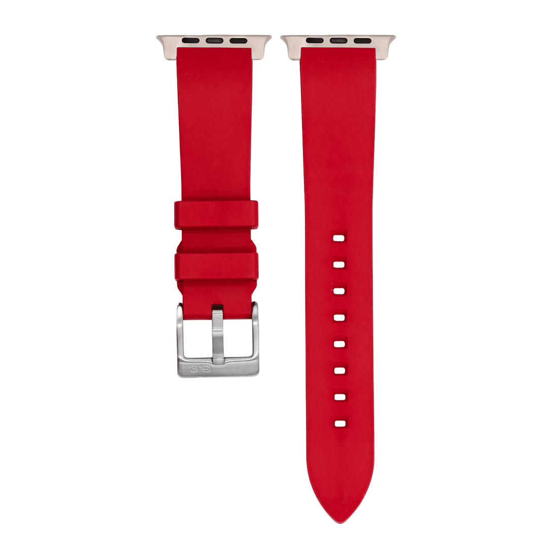 Smooth Rubber Band - For Apple Watch ULTRA - Red - BluShark Straps