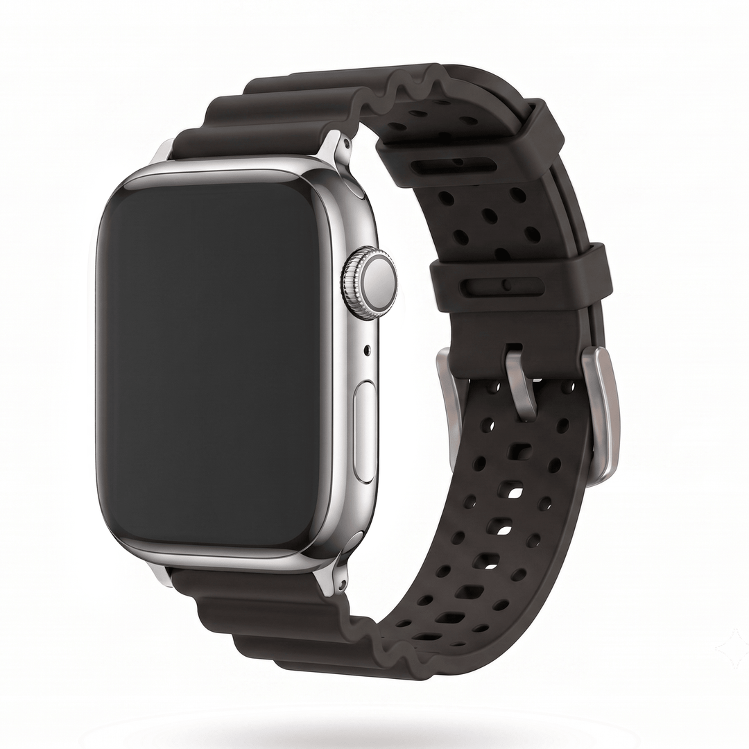 Sport Rubber Band – For Apple Watch - Black - BluShark Straps