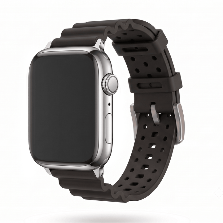 Sport Rubber Band – For Apple Watch - Black - BluShark Straps