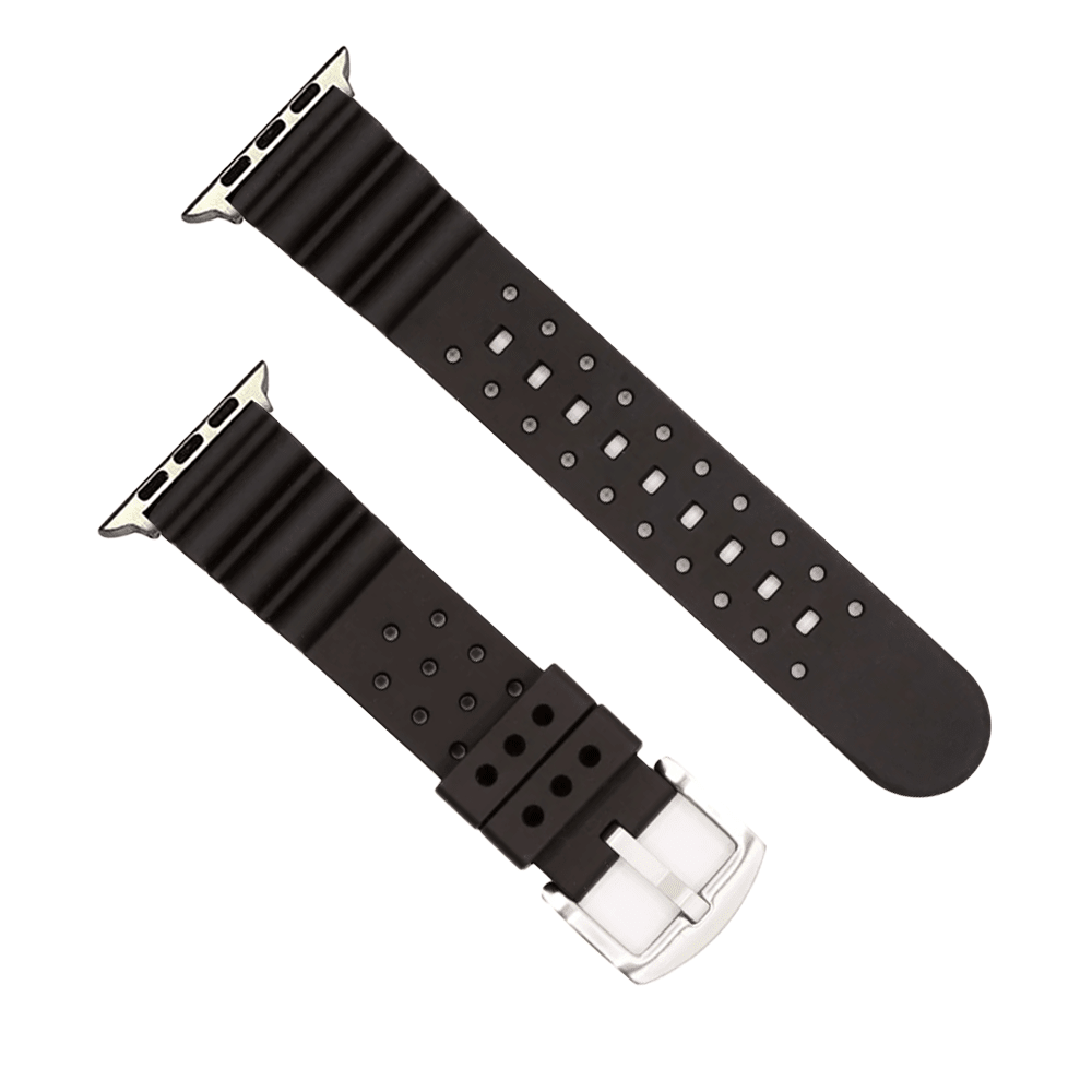 Sport Rubber Band – For Apple Watch - Black - BluShark Straps