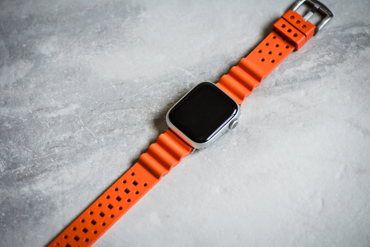 Sport Rubber Band – For Apple Watch - Orange - BluShark Straps