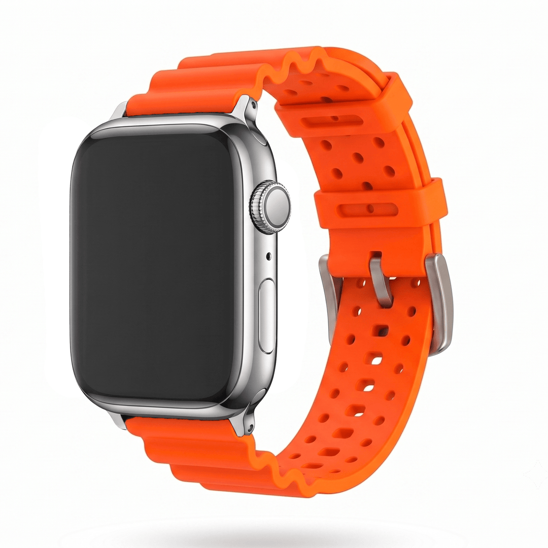 Sport Rubber Band – For Apple Watch - Orange - BluShark Straps