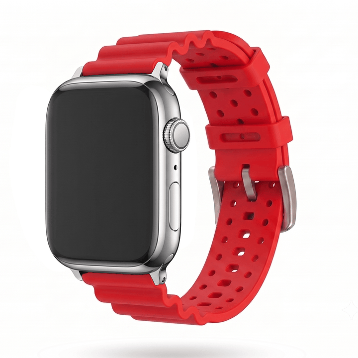 Sport Rubber Band – For Apple Watch - Red - BluShark Straps