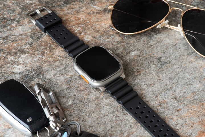 Sport Rubber Band - For Apple Watch ULTRA - Black - BluShark Straps