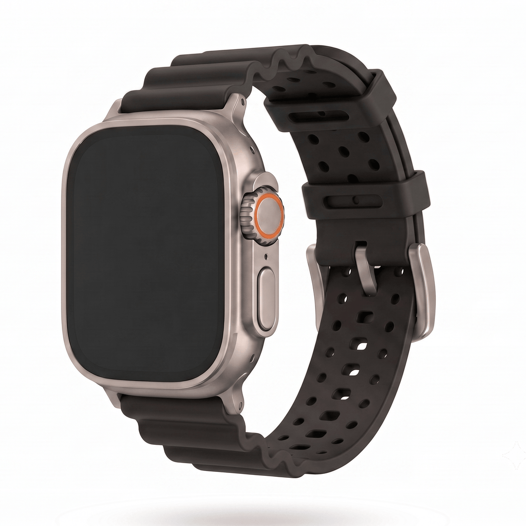 Sport Rubber Band - For Apple Watch ULTRA - Black - BluShark Straps